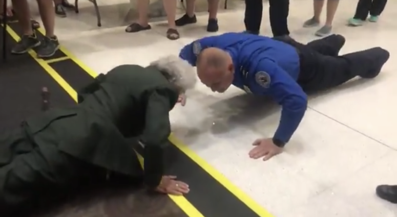 Vietnam nurse challenges TSA agent to push up competition