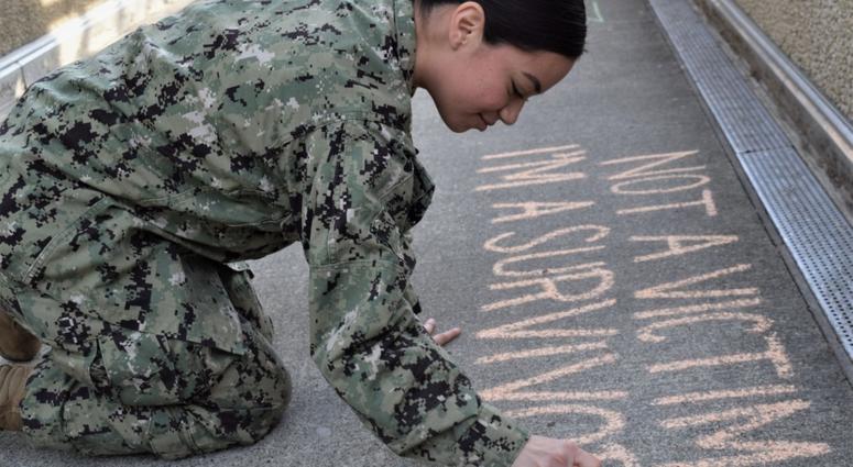 Naval Hospital Bremerton's (NHB) annual Chalk the Walk display on April 2, 2019, held in conjunction with April designated as Sexual Assault Awareness and Prevention Month. SexualAssaultSurvivor