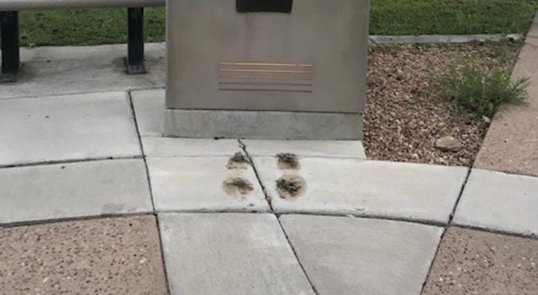 Bronze shoes New Mexico War Memorial