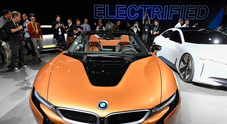 Nov 29, 2017; Los Angeles, CA, USA; BMW unveiled the BMW i8 Roadster at a press conference at the L.A. Auto Show.