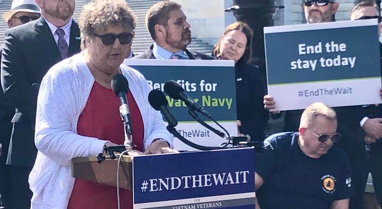 Claudia Holt, widow of Blue Water Navy Vietnam veteran Frank Holt, was on Capitol Hill Sept. 24, 2019 to advocate for the lift of a stay on processing Blue Water VA claims. BlueWater-CaludiaHolt