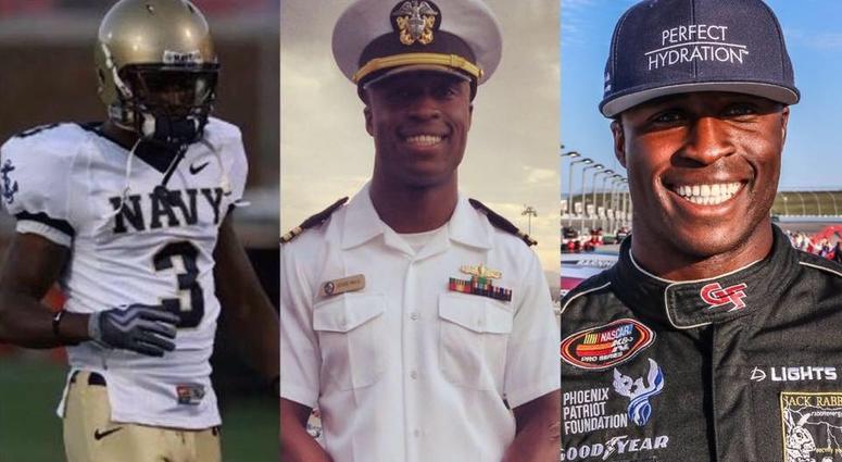 Navy Reserve LT. Jesse Iwuji currently competes in both the NASCAR K&N and ARCA series.