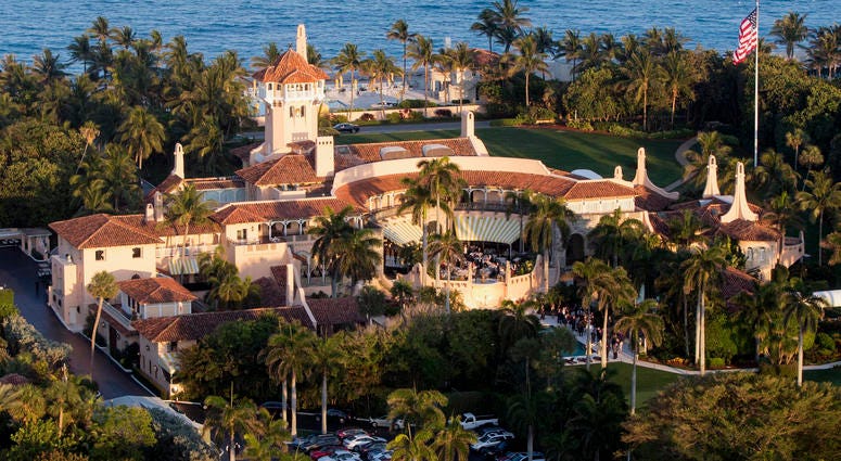 Aerial photo taken on March 22, 2017 shows the view of Mar-a-lago club at Palm Beach, Florida, the United States.