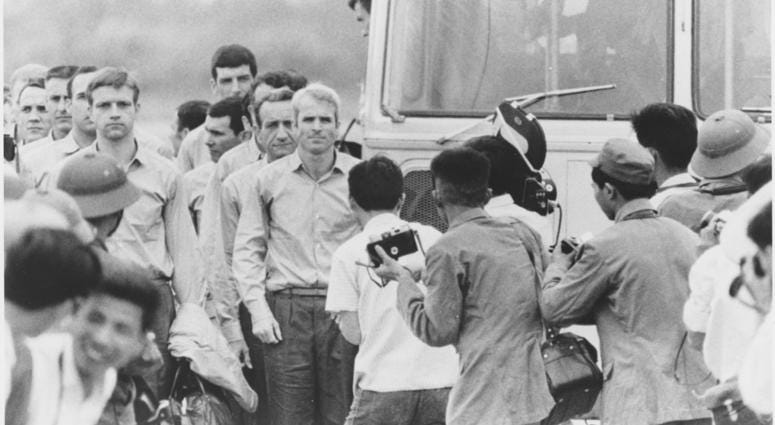John McCain after being released as prisoner of war.