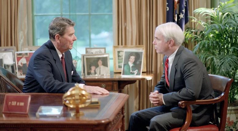 President Ronald Reagan John Mccain in photo op with Republican Senate Candidates in Oval Office, 7/31/1986