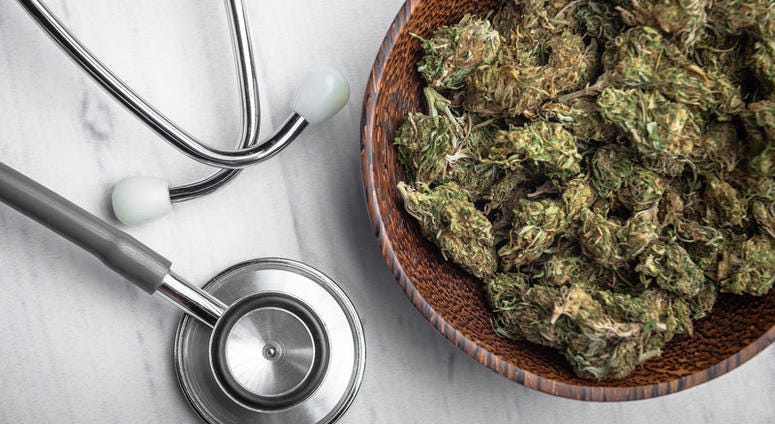 Buds of Medical Marijuana with stethoscope