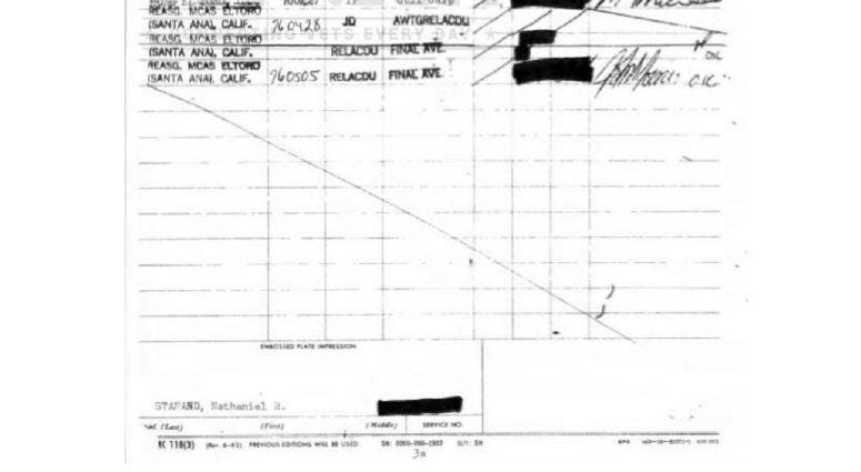 Service record of Nathan Phillips aka Nathan Stanard