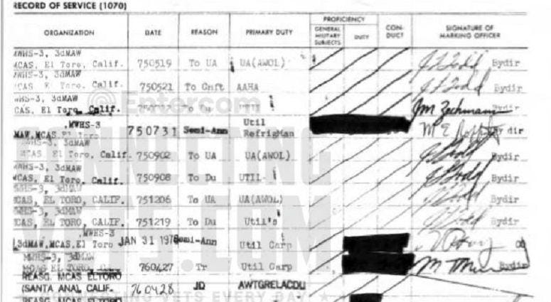 Service record of Nathan Phillips aka Nathan Stanard