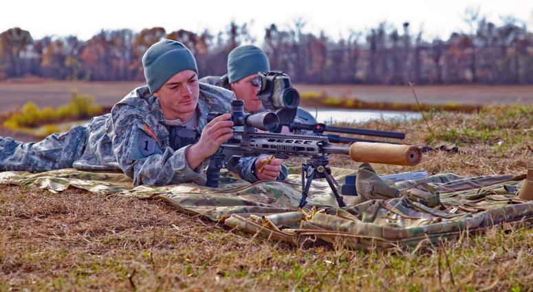 Photo released by Remington Arms Co. Inc. depicts soldiers training on the enhanced sniper rifle XM2020 at a facility in Arkansas. remington