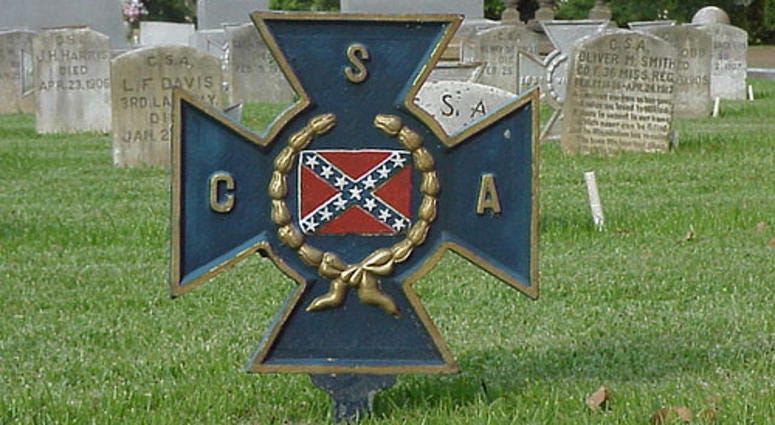 Confederate marker similar to those removed from grave sites Confederate States of America Cross