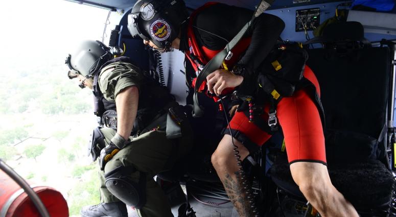 The Coast Guard responds to search and rescue requests in response to Hurricane Harvey