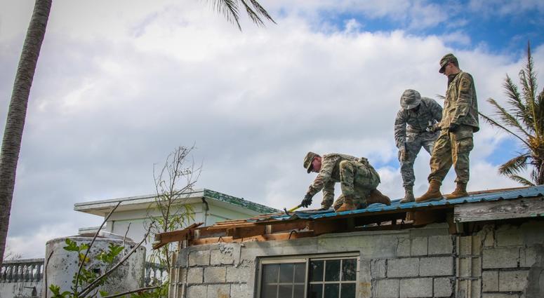 Much-needed temporary roofing to the residents of Saipan who are recovering from Super Typhoon Yutu
