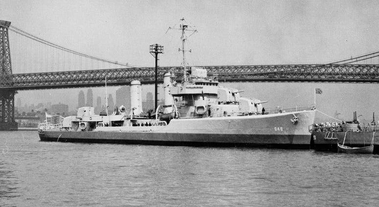 File photo provided by US Navy of the USS Turner, which exploded and sank in 1944.