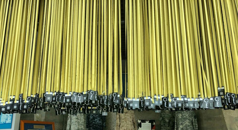 6,964 yellow ribbons hang in the women's memorial at Arlington National Cemetery -- one for each service member killed since 9/11/ MindfulMemorialDay4