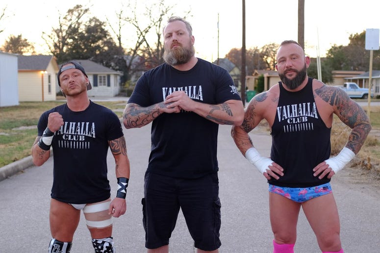 Members of The Valhalla Club, a veteran wrestling organization featured on Comedy Central's Klepper Members of The Valhalla Club, a veteran wrestling organization featured on Comedy Central's Klepper