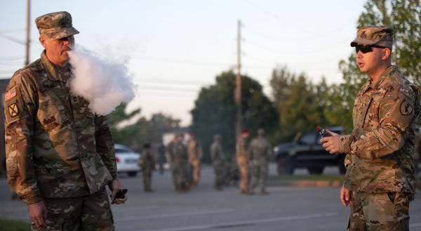 Soldier vaping