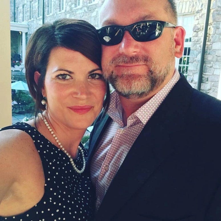 Jake and Nicole Messier. Marine Corps veteran Jake Messier with his wife, Air Force veteran Nicole