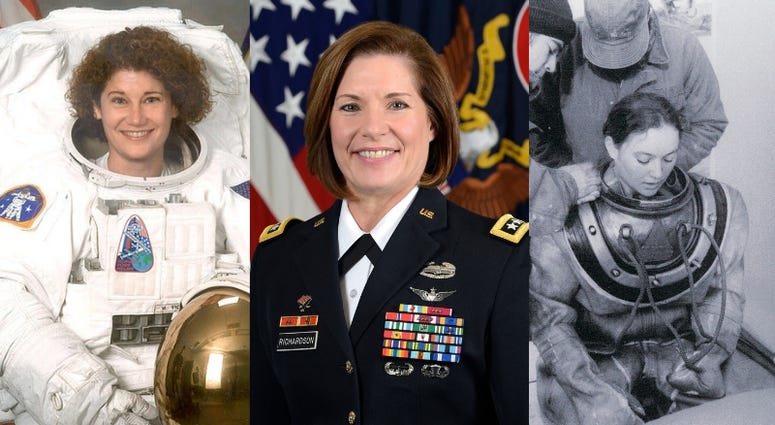 (Left to right: Susan Helms, Lt. Gen. Laura Richardson, Donna Tobias) Susan Helms, Lt. Gen. Laura Richardson, Donna Tobias