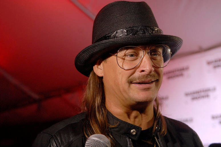 Recording artist Kid Rock talks with a reporter on the Barnstable Brown Derby Recording artist Kid Rock talks with a reporter on the Barnstable Brown Derby