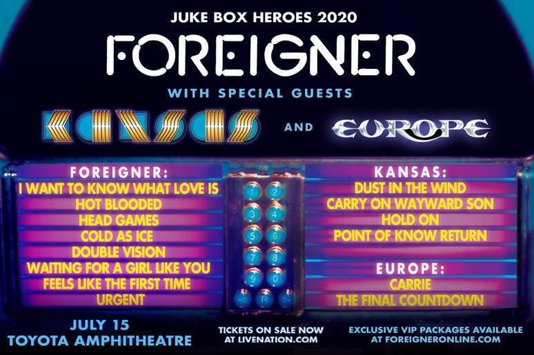 Foreigner, Kansas, & Europe