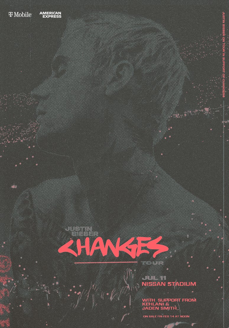 Justin Bieber Changes Tour Art