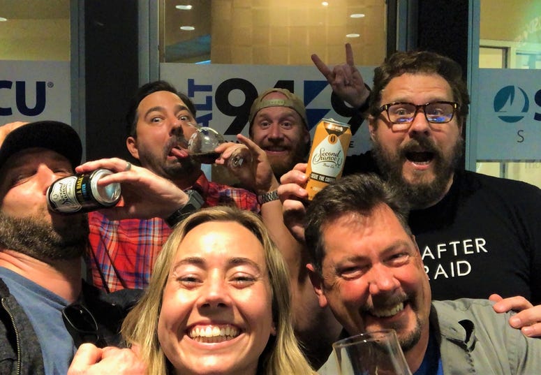 We don't really remember this picture being taken... Second Chancers rockin' the airwaves