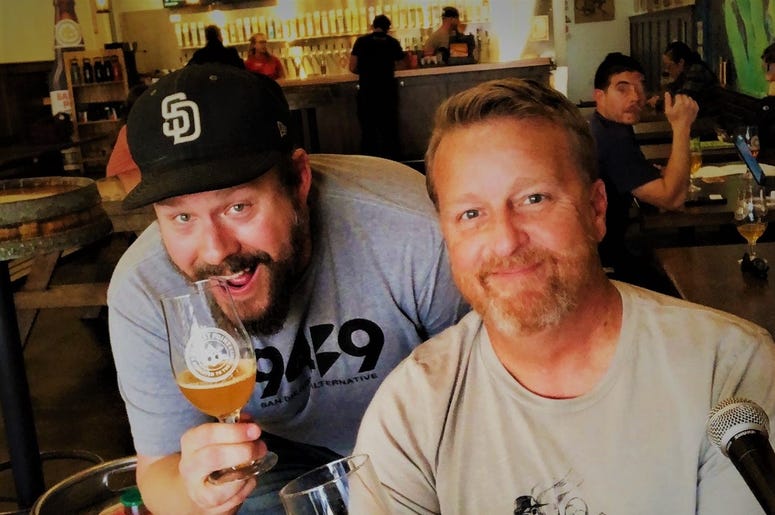 DJ Jeremy and Colby Chandler at Ballast Point with a keg of Grinner IPA DJ Jeremy and Colby Chandler at Ballast Point with a keg of Grinner IPA