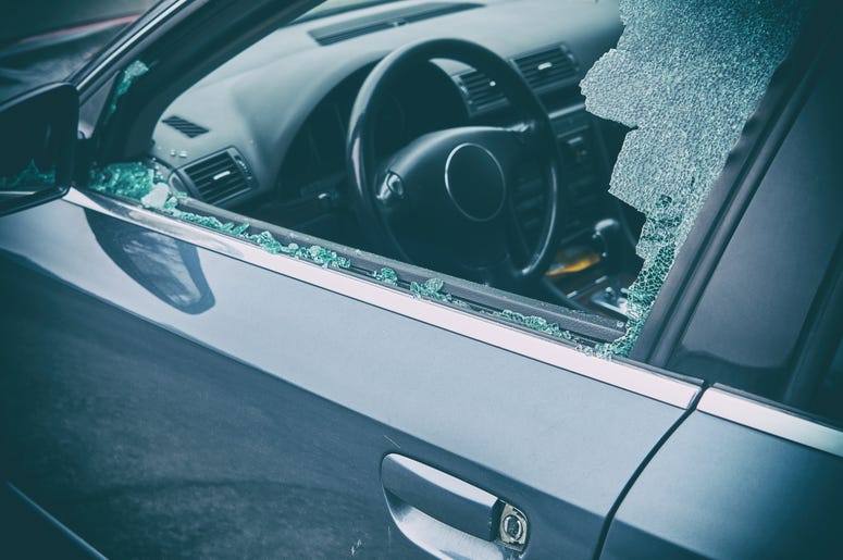 shattered window