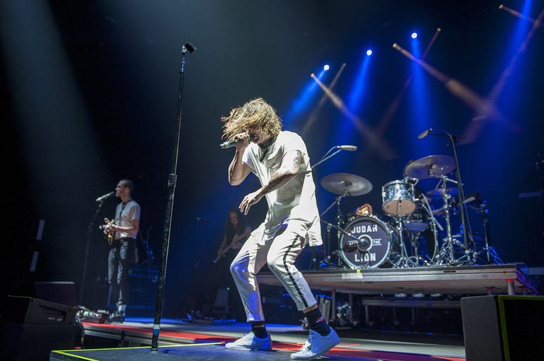 Feb 25, 2017; Greensboro, NC, USA; Judah & The Lion performs live as their 2017 tour makes a stop at the Greensboro Coliseum. Mandatory Credit: Jason Moore/ZUMA Wire via USA TODAY NETWORK Entertainment: Judah & The Lion