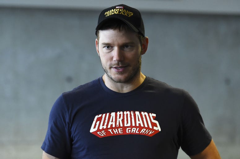 Jul 27, 2014; Speedway, IN, USA; Actor Chris Pratt before the Crown Royal Brickyard 400 at Indianapolis Motor Speedway. Mandatory Credit: Mike DiNovo-USA TODAY Sports NASCAR: Crown Royal Presents, The John Wayne Walding 400 At The Brickyard