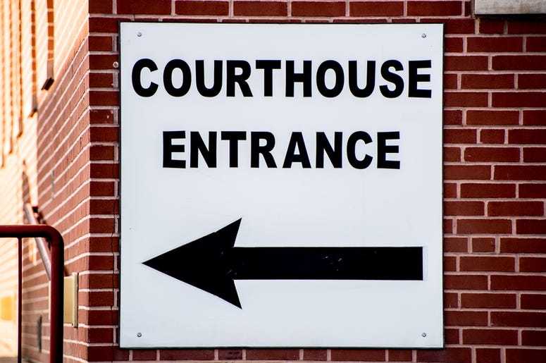 courthouse entrance sign