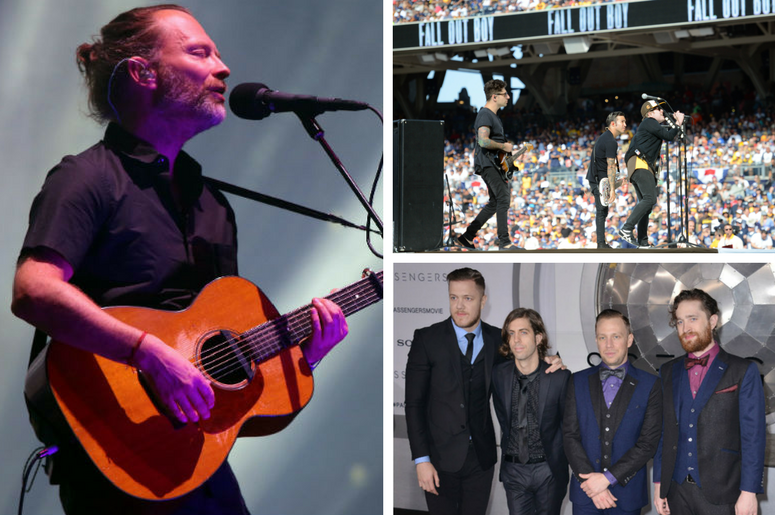 Thom Yorke of Radiohead, Imagine Dragons, and Fall Out Boy Thom Yorke of Radiohead, Imagine Dragons, and Fall Out Boy