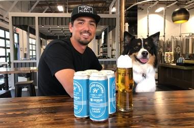 Harland Head Brewer Ryan Alvarez and Koda share a Harland Export Lager Harland Head Brewer Ryan Alvarez and Koda share a Harland Export Lager