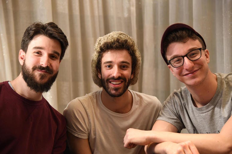 Adam Met, Jack Met, and Ryan Met of AJR Adam Met, Jack Met, and Ryan Met of AJR