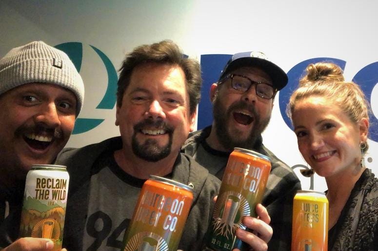 Cesar, Ken, Jeremy, & Mackenzie toasting Burgeon's three years of growth! Here's to three years of growth at Burgeon!