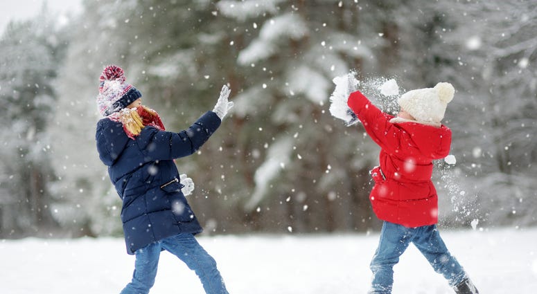 playing in the snow