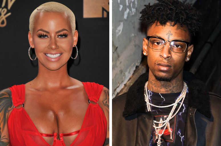 Amber Rose at the 2017 MTV Movie And TV Awards in Los Angeles, California / Rapper 21 Savage at the Alexander Wang show at New York Fashion Week. Amber Rose at the 2017 MTV Movie And TV Awards held at The Shrine Auditorium on May 7, 2017 in Los Angeles, California / Rapper 21 Savage at the Alexander Wang show at New York Fashion Week.