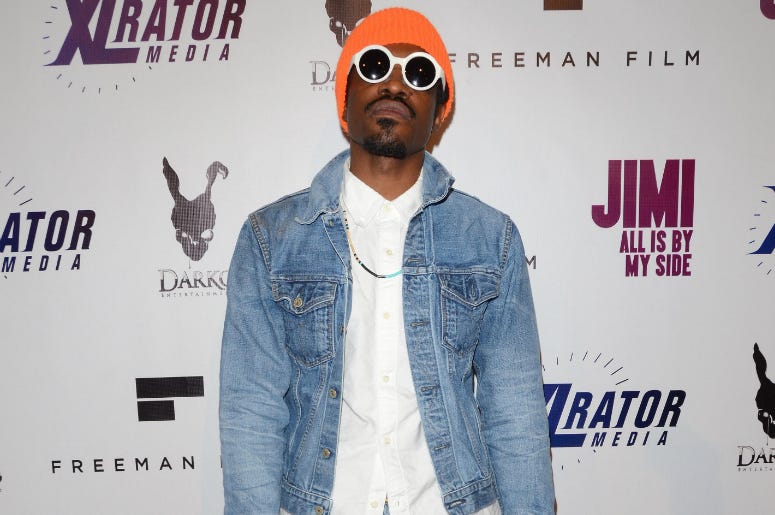 Andre 3000 Benjamin. Arrivals for the special Los Angeles screening of "Jimi: All Is By My Side" held at The ArcLight Cinemas in Hollywood, Ca. Andre 3000 Benjamin. Arrivals for the special Los Angeles screening of "Jimi: All Is By My Side" held at The ArcLight Cinemas in Hollywood, Ca.