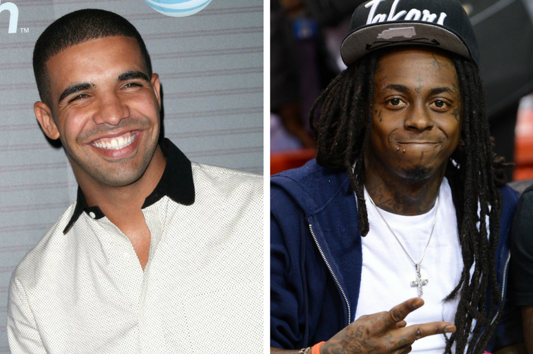 Rappers Drake and Lil Wayne. Rappers Drake and Lil Wayne.
