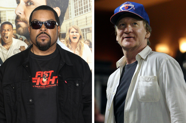 Ice Cube at the Premiere Of Warner Bros. Pictures' 'Fist Fight' held at The Regency Village Theatre / Bill Maher looks on during the fourth inning of a game between the New York Mets and the Colorado Rockies at Citi Field. Ice Cube at the Premiere Of Warner Bros. Pictures' 'Fist Fight' held at The Regency Village Theatre / Bill Maher looks on during the fourth inning of a game between the New York Mets and the Colorado Rockies at Citi Field.