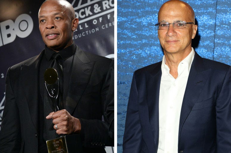 Dr. Dre of rap group "N.W.A." at the 31st Annual Rock And Roll Hall of Fame / Jimmy Iovine at HBO's Official 2016 Emmy After Party held at The Plaza at the Pacific Design Center on September 18, 2016 in West Hollywood, California