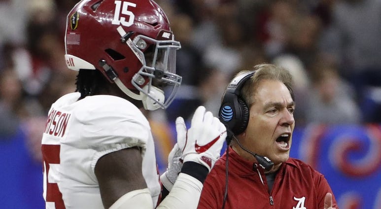 Nick Saban and Ronnie Harrison Nick Saban and Ronnie Harrison