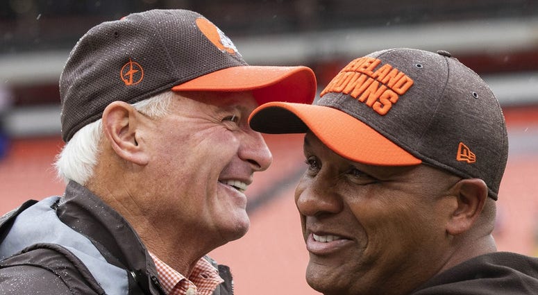 Jimmy Haslam and Hue Jackson Jimmy Haslam and Hue Jackson