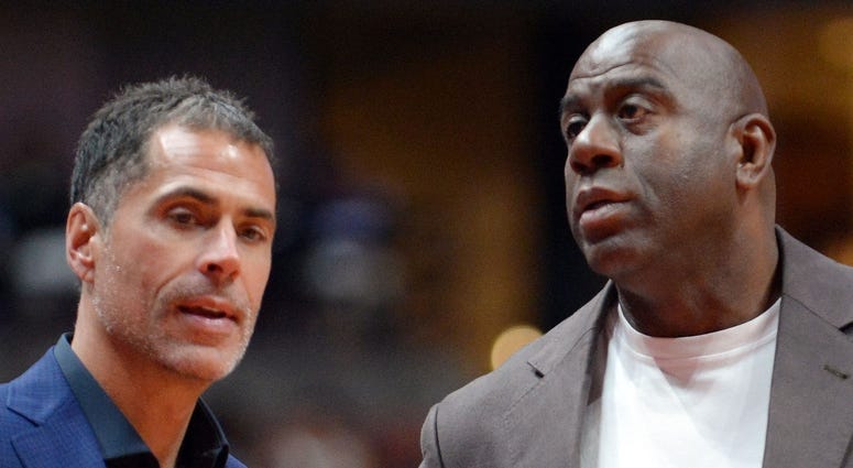 Magic Johnson and Rob Pelinka Magic Johnson and Rob Pelinka