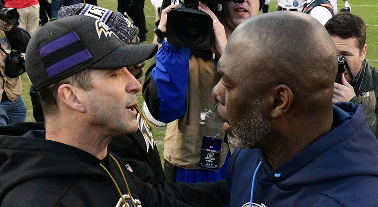 Anthony Lynn and John Harbaugh Anthony Lynn and John Harbaugh