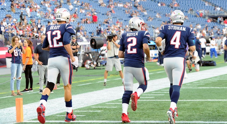 Tom Brady, Brian Hoyer, Jarrett Stidham Tom Brady, Brian Hoyer, Jarrett Stidham
