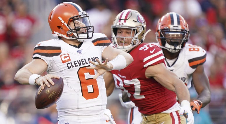Nick Bosa and Baker Mayfield Nick Bosa and Baker Mayfield