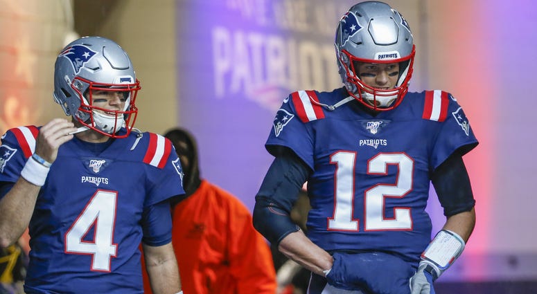 Jarrett Stidham and Tom Brady Jarrett Stidham and Tom Brady