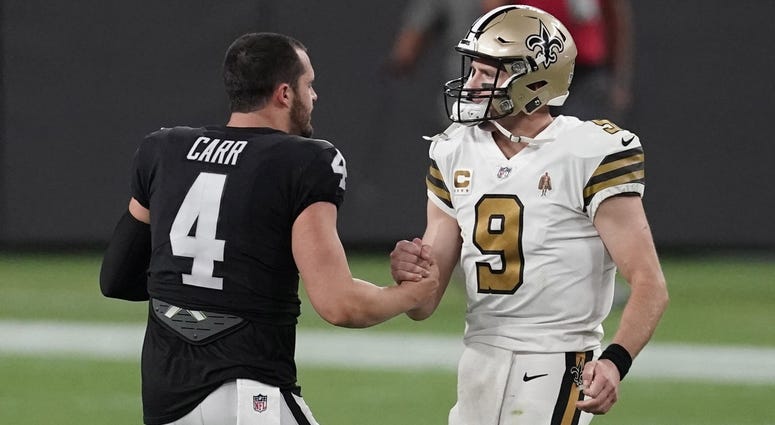 Derek Carr and Drew Brees Derek Carr and Drew Brees