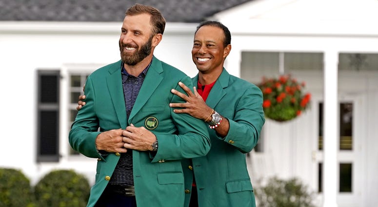 Dustin Johnson and Tiger Woods Dustin Johnson and Tiger Woods